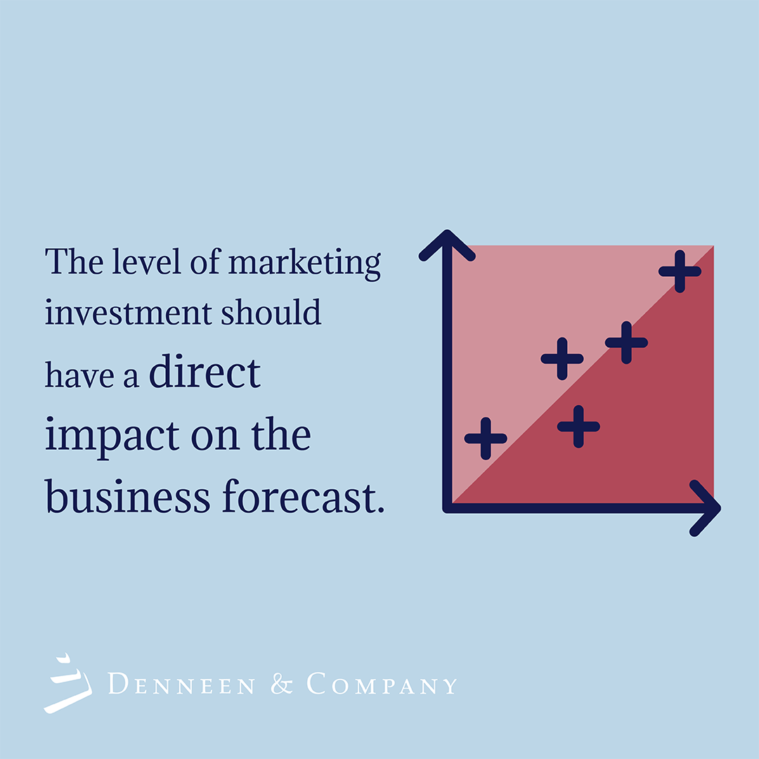 Marketers should have a clear understanding of the business impact that the marketing activities drive such that increases to the marketing budget means an increase to the forecast, while cuts result in business forecast declines